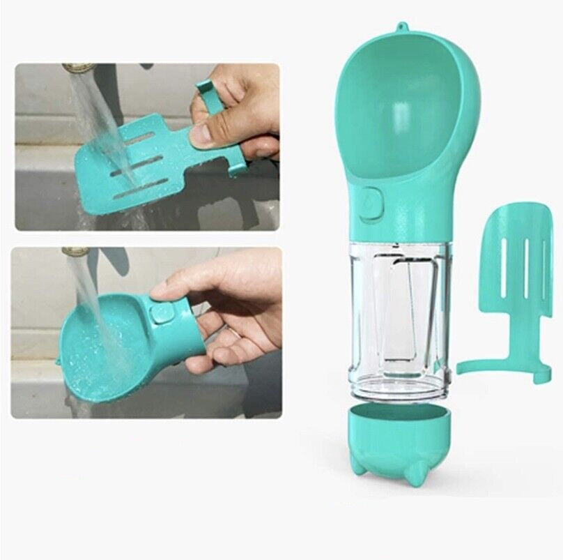 NightPaw Hydrate Flask™ Pet Travel Water Bottle with Poop Bags & Food Storage (300ml / 500ml)
