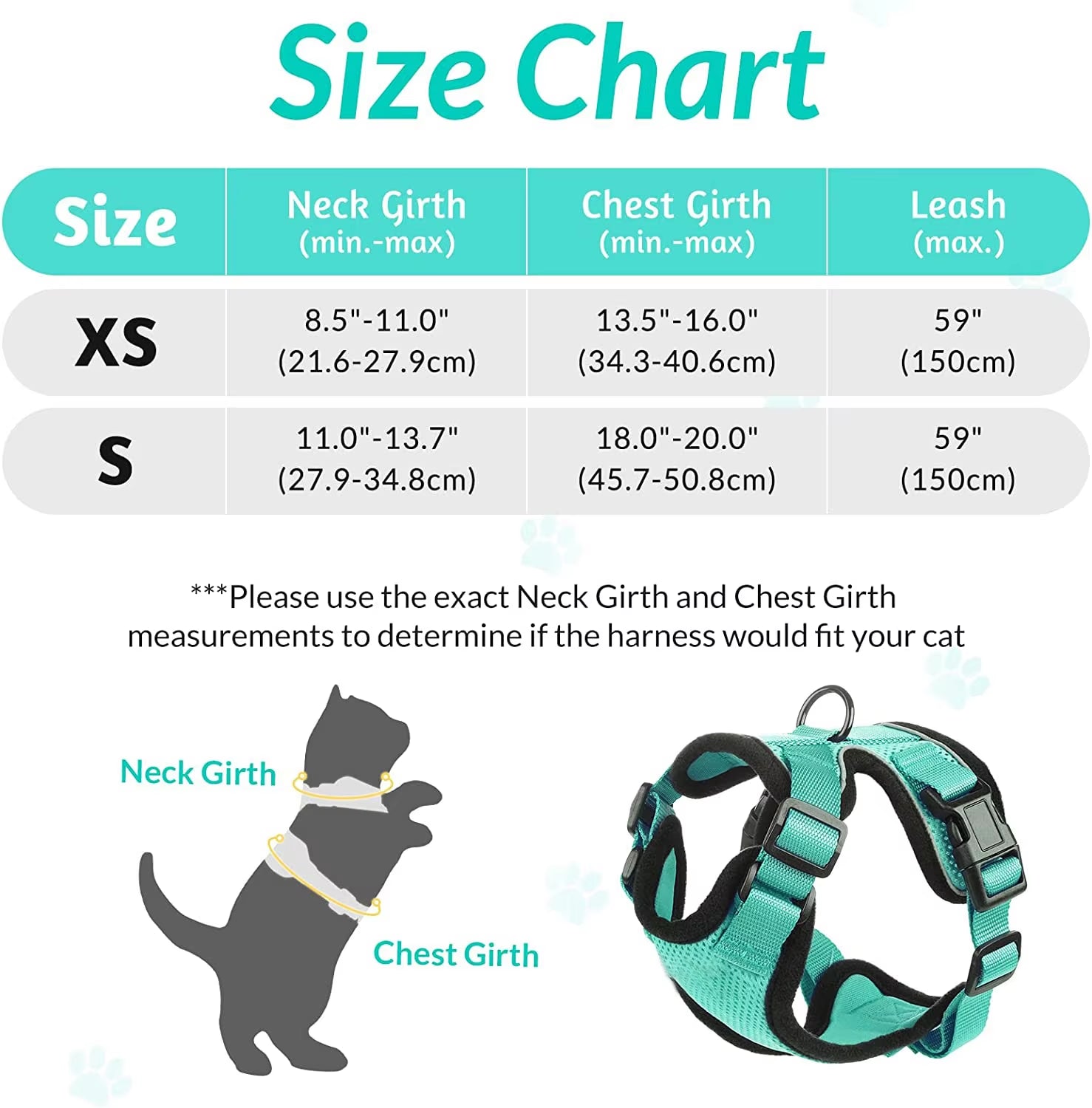 NightPaw Escape-Proof Cat Harness with Leash - Soft Adjustable Walking Vest