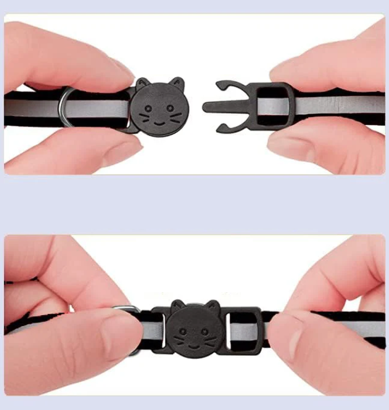 NightPaw Reflective Cat Collars with Safety Bell - 2 Pack Quick Release