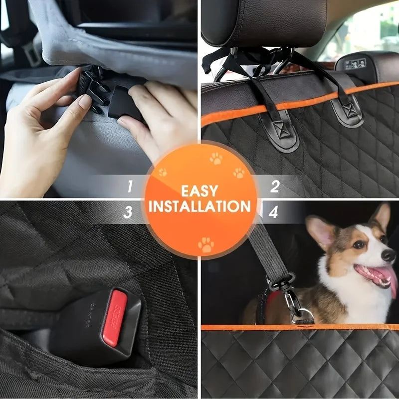 NightPaw Waterproof Dog Car Seat Cover - Scratch-Resistant Back Seat Hammock