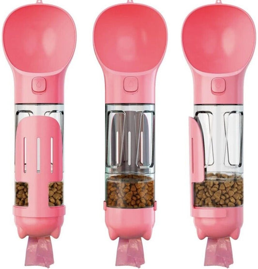 NightPaw Hydrate Flask™ Pet Travel Water Bottle with Poop Bags & Food Storage (300ml / 500ml)
