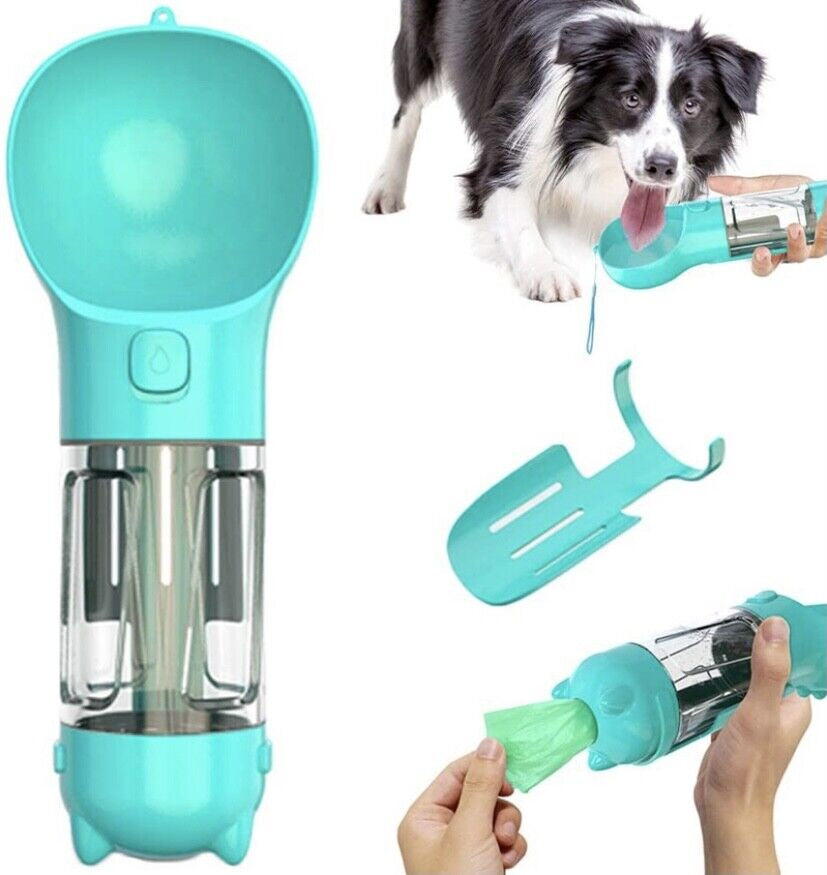 NightPaw Hydrate Flask™ Pet Travel Water Bottle with Poop Bags & Food Storage (300ml / 500ml)
