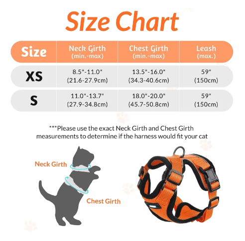 NightPaw Escape-Proof Cat Harness & Lead Set - Reflective Vest Style