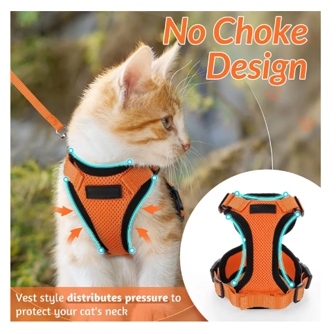 NightPaw Escape-Proof Cat Harness & Lead Set - Reflective Vest Style