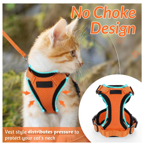 NightPaw Escape-Proof Cat Harness & Lead Set - Reflective Vest Style