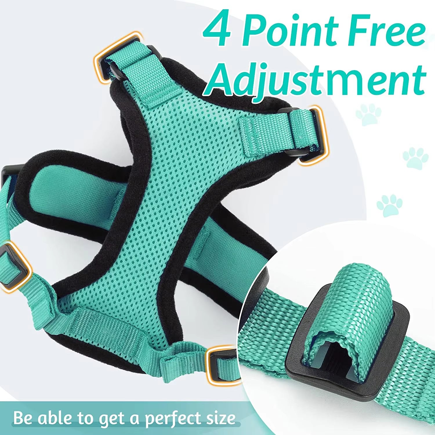 NightPaw Escape-Proof Cat Harness with Leash - Soft Adjustable Walking Vest